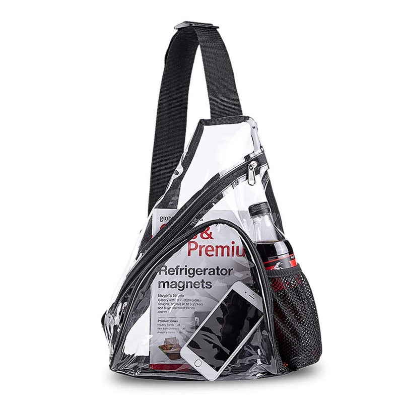 Clearworld Clear PVC Sling Bag - Stadium Approved Clear Shoulder Crossbody Backpack - Image 1